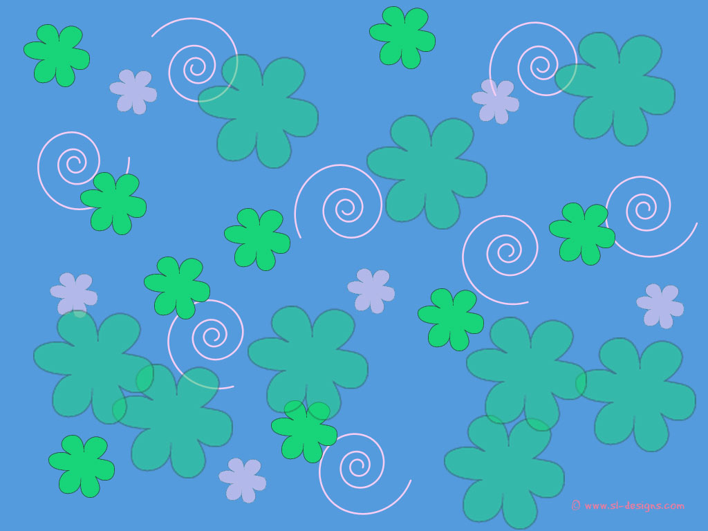 flowers on blue