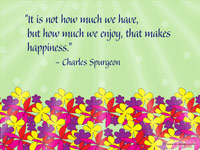 Happiness quote on wallpaper