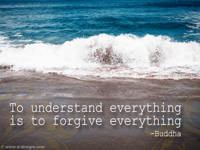 To understand everything is to forgive everything -Buddha