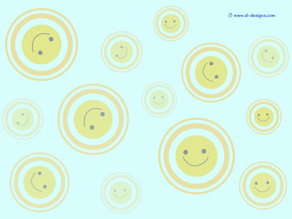 Smiley Faces on Blue desktop