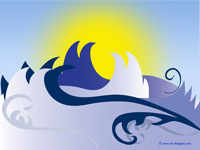 summer wallpaper - waves and sun